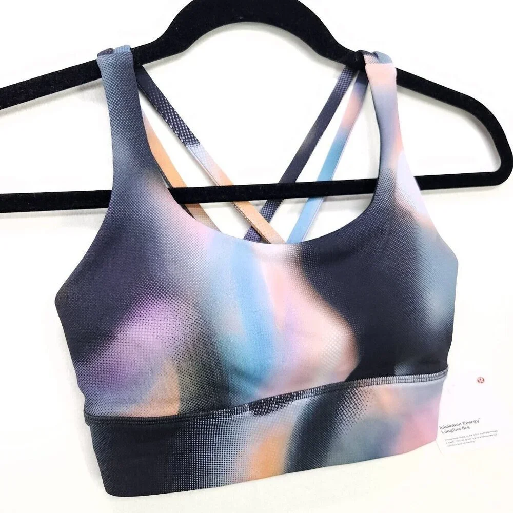 Lululemon Energy Longline Bra Size 4 Strappy Back DMTM Unique Color - Picture 15 of 15